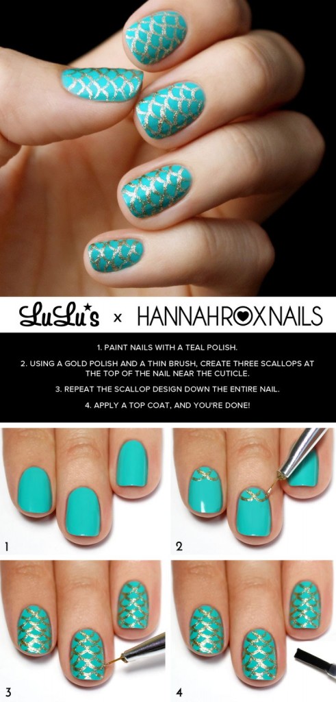 DIY Mermaid Nails Tutorials6