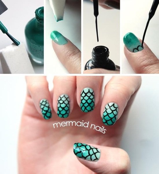 DIY Mermaid Nails Tutorials