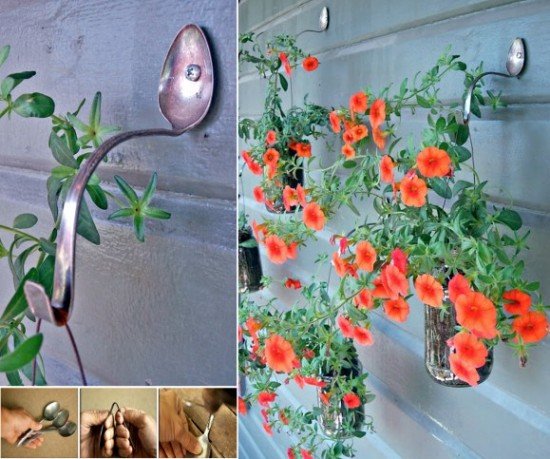 DIY Silver Spoon Hanging Planter 