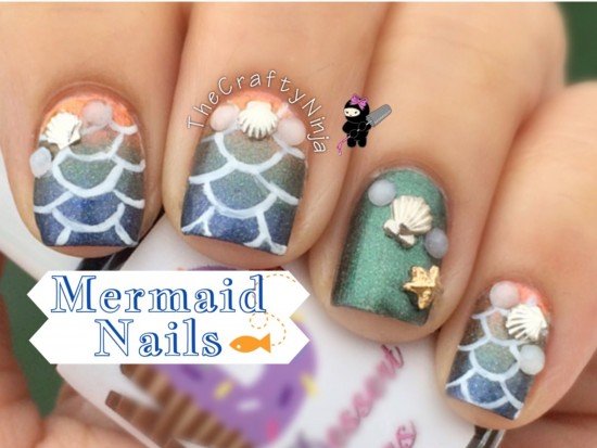 DIY stunning Mermaid Nail Art 8