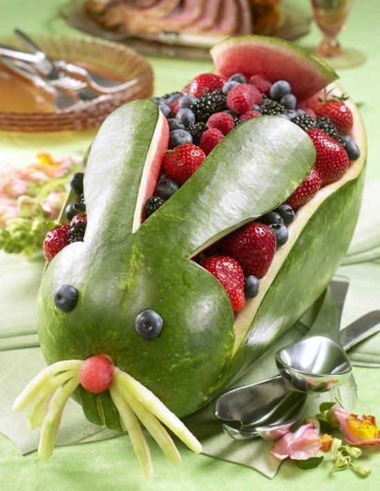 DIY Watermelon Bunny Fruit Platter 