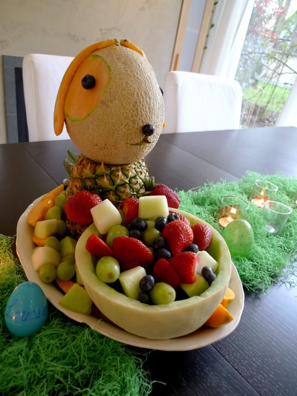 DIY Melon Bunny Fruit Platter 