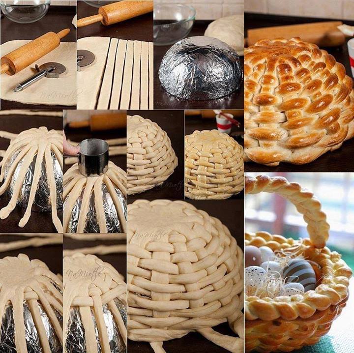 FabArtDIY Braided Bread Dough Easter Basket