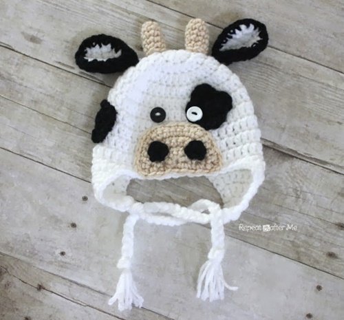 Cute Crochet Baby Animal Hat Free Crochet Patterns - Crochet Cow  Hat  Free Crochet Pattern