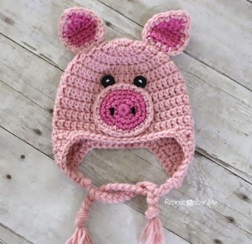  Cute Crochet Baby Animal Hat Free Crochet Patterns - Crochet Piggy Hat Free Crochet Pattern