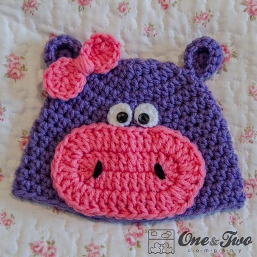  Cute Crochet Baby Animal Hat Free Crochet Patterns - Crochet Hippo Hat Free Crochet Pattern