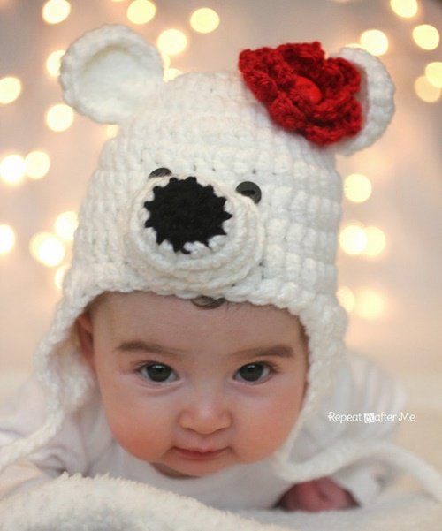  Cute Crochet Baby Animal Hat Free Crochet Patterns - Crochet Polar Bear Hat Free Crochet Pattern