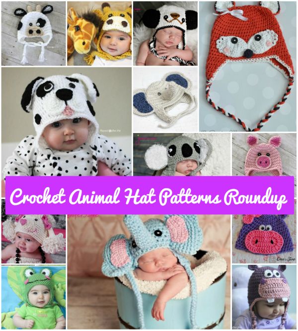 FabArtDIY Cute Crochet Baby Animal Hat Patterns