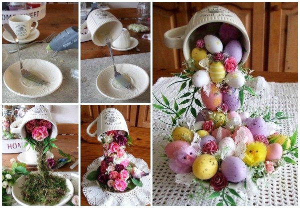 FabArtDIY Easter Egg Tabletop Flying Cup Topiary