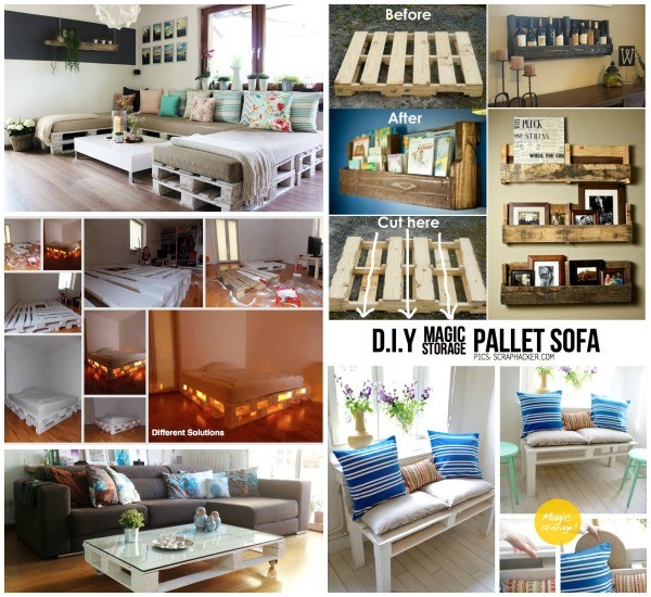 DIY Pallet Home Decorating and Furniture Projects and Tutorials Roundup