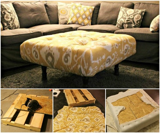 DIY Pallet Ottoman-DIY Pallet Home Decorating and Furniture Projects and Tutorials