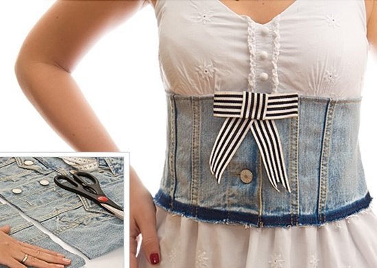 20+ Fabulous DIY Ideas and Tutorials to Refashion Your Old Jeans - Handmade Denim Corset Belt D.I.Y Tutorial