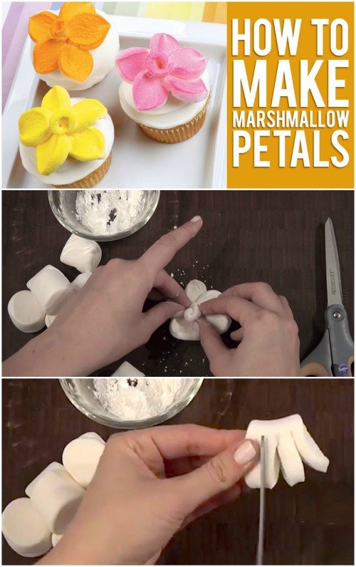 How to DIY Marshmallow Flowers for Cupcake Decorating