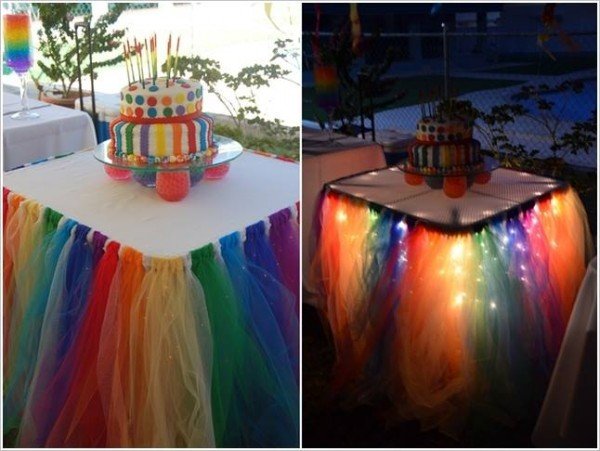 how to Make Fairy Light Tutu Table Skirt