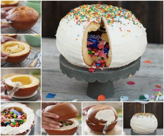 How to DIY Rainbow Pinata Cake