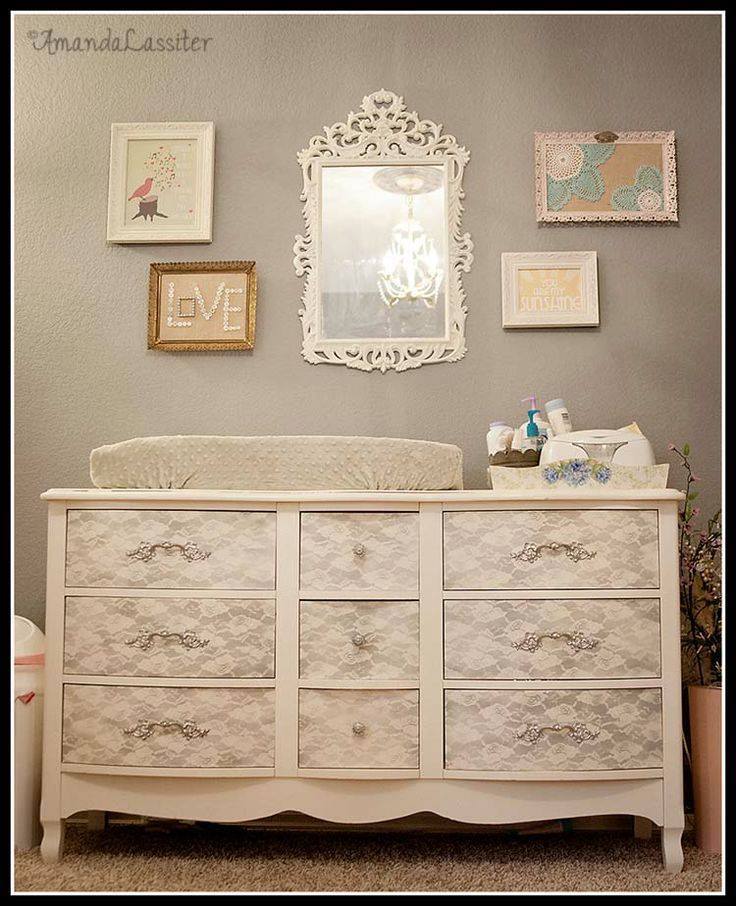 Transform old furniture with lace and spray paint