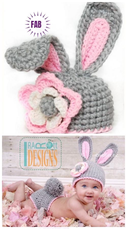 Crochet Bunny Hat with Flower Paid Pattern