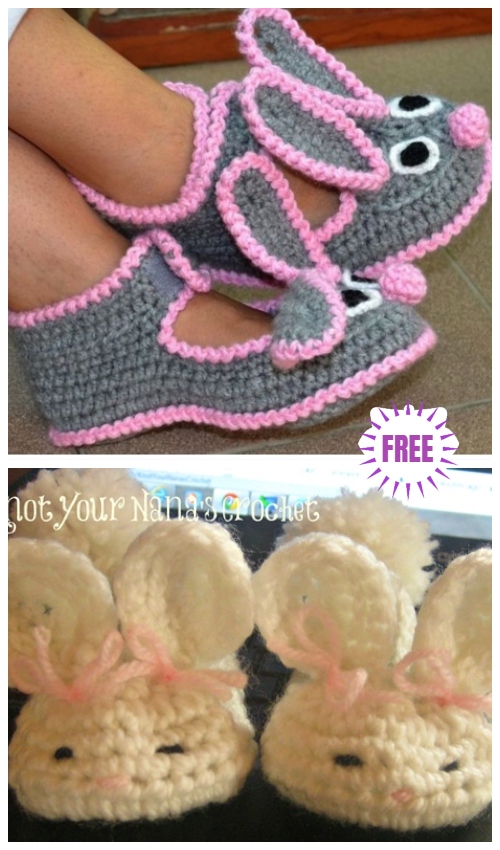 Crochet Bunny Slippers Free Crochet Patterns