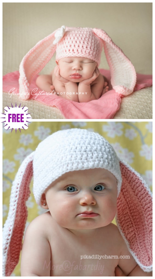 Cute Crochet Baby Animal Hat Free Crochet Patterns - Crochet Bunny Hat Free Crochet Patterns