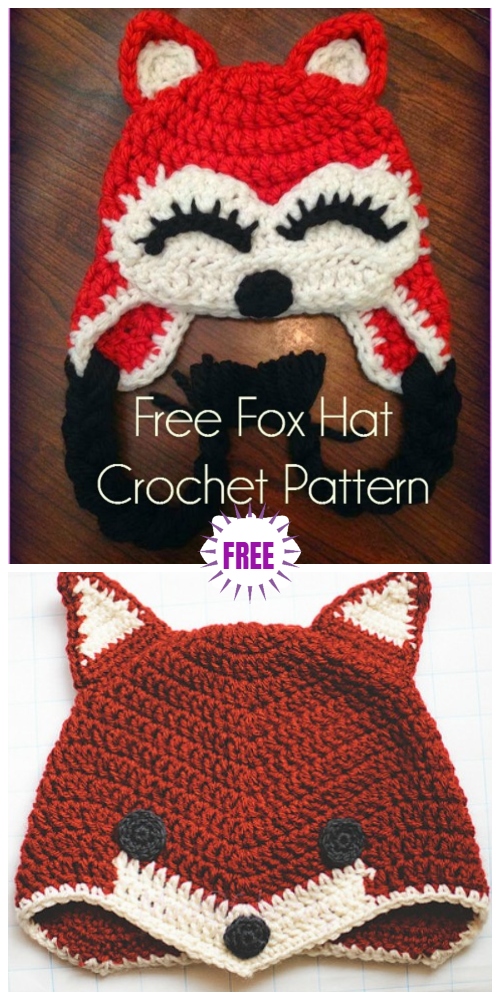 Cute Crochet Baby Animal Hat Free Crochet Patterns - Crochet fox  Hat  Free Crochet Patterns