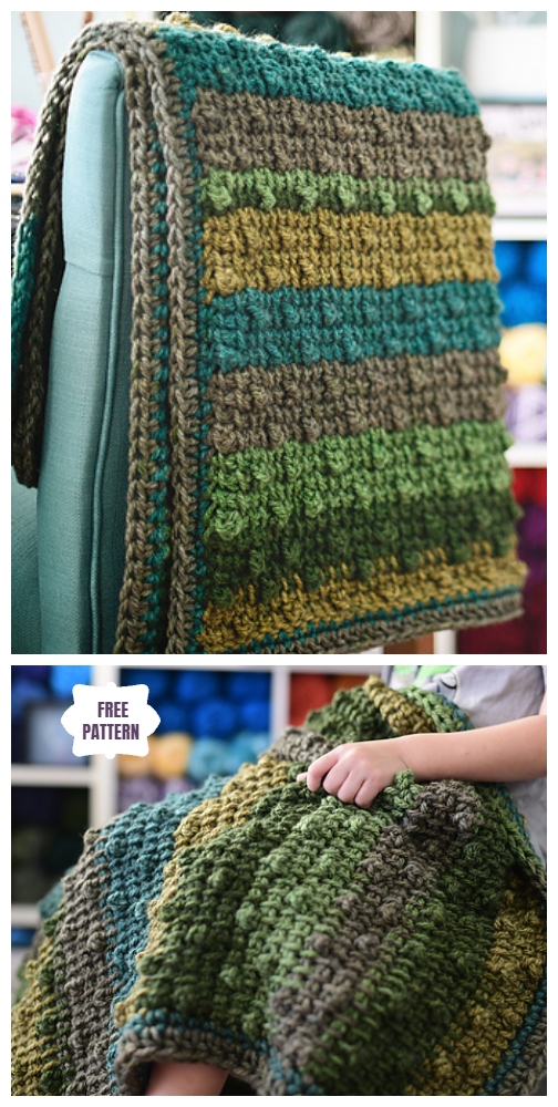 Chunky Little Bobble Baby Blanket Free Crochet Pattern