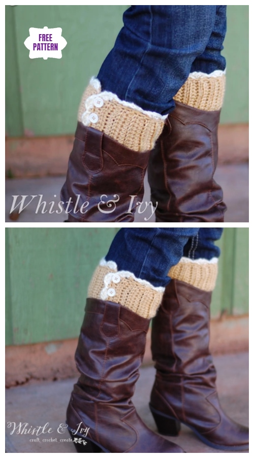 DIY Crochet Boot Cuffs Free Crochet Patterns - Lacy Boot Cuffs Free Crochet Pattern