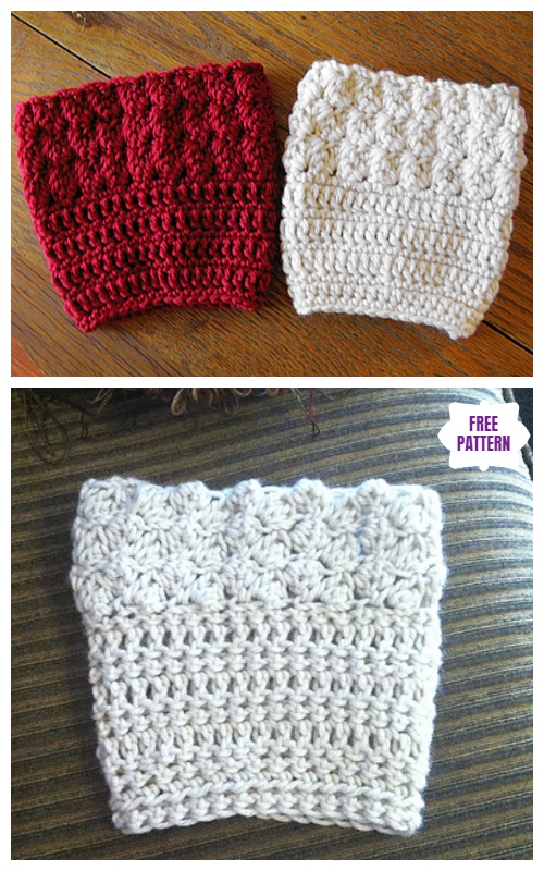 DIY Crochet Boot Cuffs Free Crochet Patterns - Kathy's Ripple Boot Cuffs Free Crochet Pattern