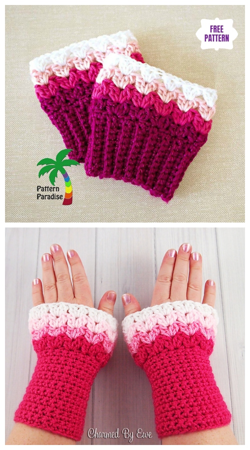 DIY Crochet Boot Cuffs Free Crochet Patterns- Sweetheart  Boot Cuffs& Wrist Warmers Free Crochet Patterns