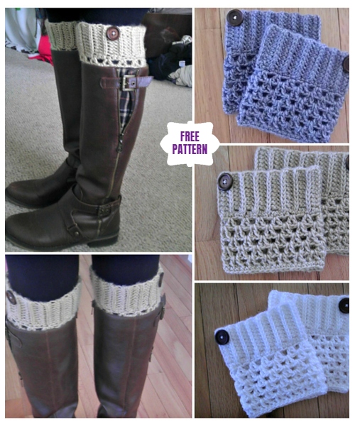 DIY Crochet Boot Cuffs Free Crochet Patterns- Mesh Boot Cuffs Free Crochet Pattern