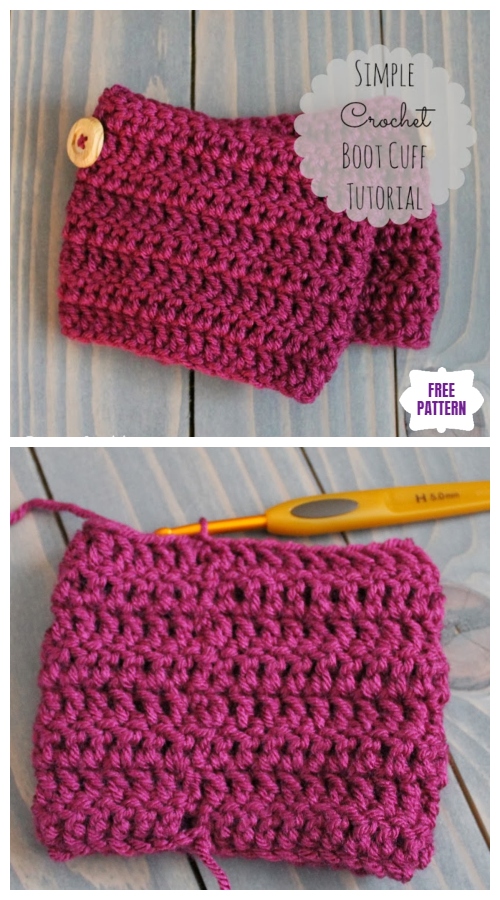 DIY Crochet Boot Cuffs Free Crochet Patterns - Simple Crochet Boot Cuff Free Crochet Pattern