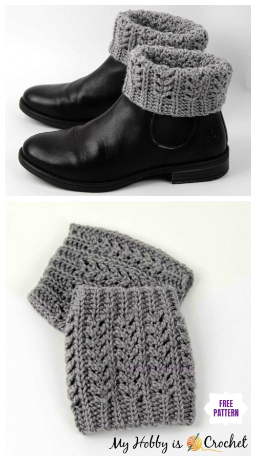 DIY Crochet Boot Cuffs Free Crochet Patterns - Chic Aran Boot Cuffs Free Crochet Pattern