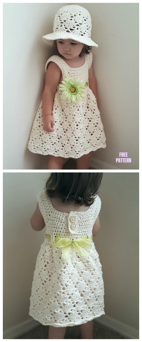 Crochet Vintage Toddler Dress Free Pattern