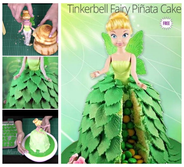DIY Fairy Tinkerbell Pinata Cake Design Tutorial - Video