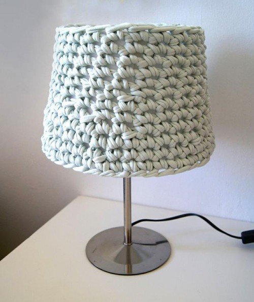 10 Fabulous DIY Ways to Recycle Old Tees - t shirt Knotted Lampshade tutorial