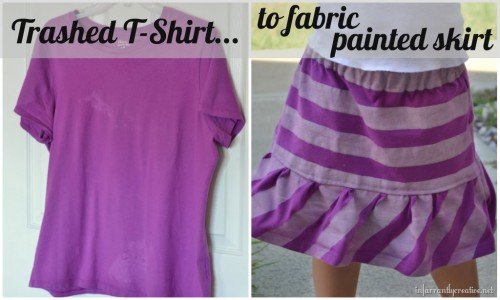 10 Fabulous DIY Ways to Recycle Old Tees - t shirt into skirt tutorial