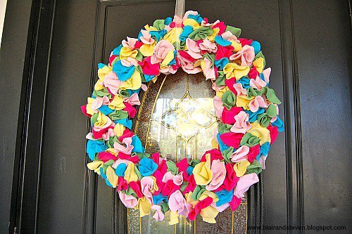 10 Fabulous DIY Ways to Recycle Old Tees - t shirt wreath tutorial