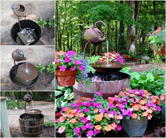 20 Fabulous Art DIY Garden Projects for This Spring - DIY Teapot Fountain Tutorial