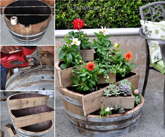 20 Fabulous Art DIY Garden Projects for This Spring - DIY wine barrel planter tutorial