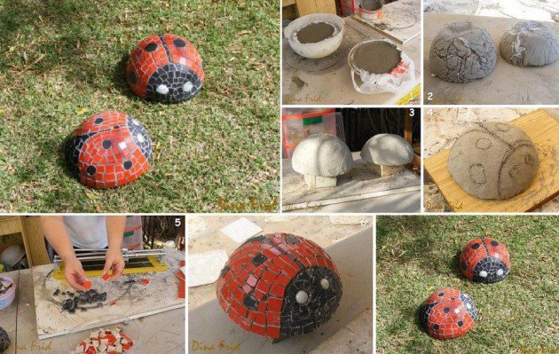 20 Fabulous Art DIY Garden Projects for This Spring - diy mosaic ladybug