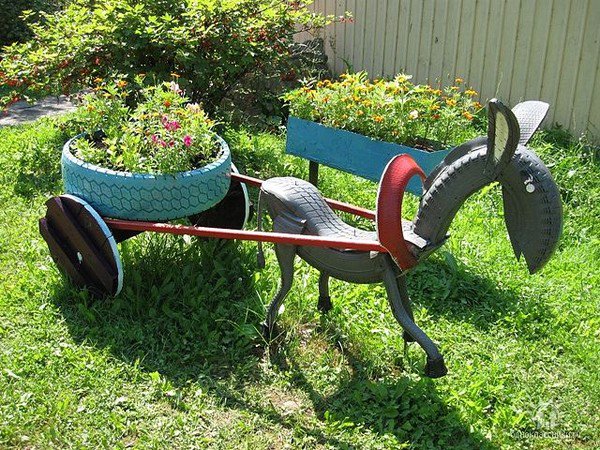 20 Fabulous Art DIY Garden Projects for This Spring - donkey tire art