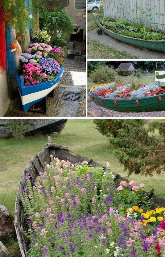 20 Fabulous Art DIY Garden Projects for This Spring - old boat planter