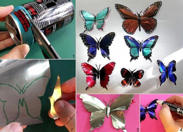 Creative Way To Recycle Cans - Drink Can Butterfly DIY Tutorial