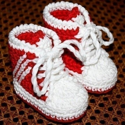 Crochet Adidas Baby High Top Sneakers Free Pattern