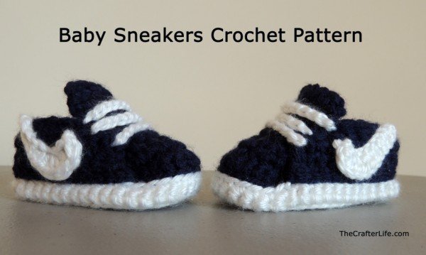 Crochet Nike Inspired Baby Booties free pattern