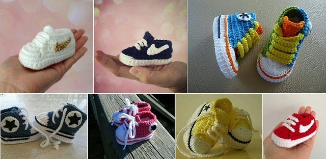 Crochet Nike Inspired Baby Booties free pattern