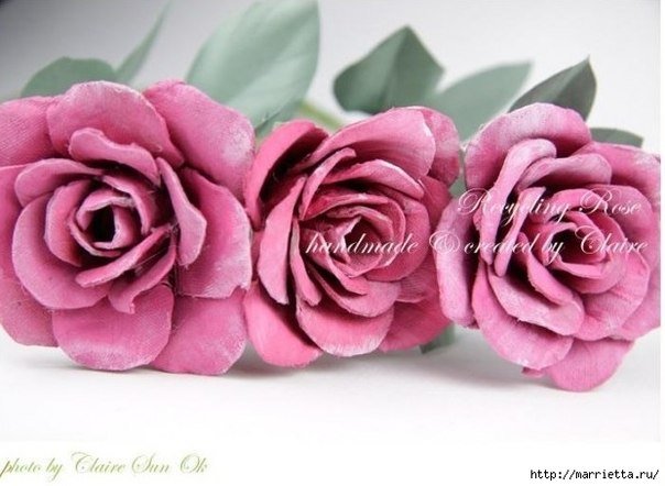 DIY Beautiful Roses from Upcycled Egg Carton Box