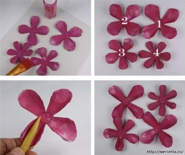 DIY Beautiful Roses from Upcycled Egg Carton Box