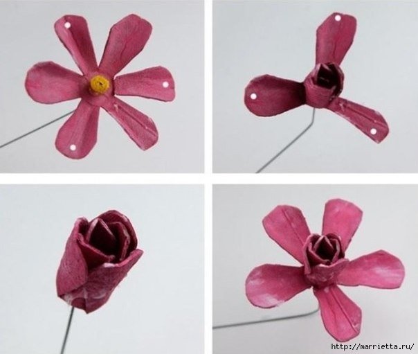 DIY Beautiful Roses from Upcycled Egg Carton Box