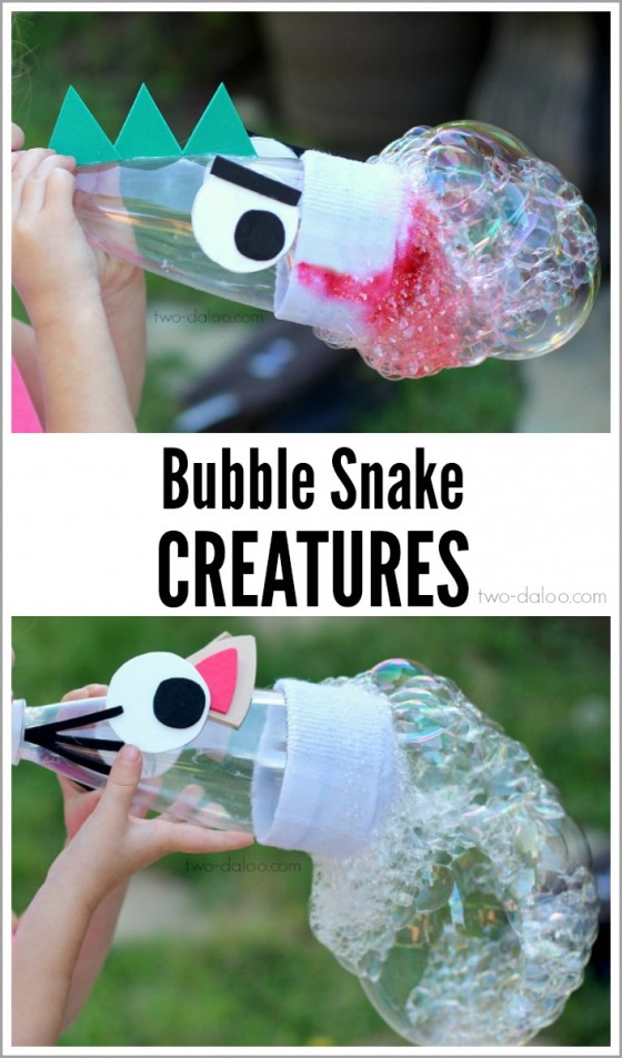 DIY Bubble Snakes Creature tutorial for Kids Outdoor Fun