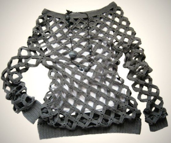 DIY Crochet Diamond Open Weave Net Sweater Free Pattern and Video tutorial